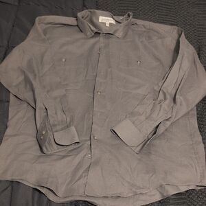 Yves‎ Saint Laurent Men's Gray Button-Up Shirt Size L